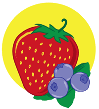 strawberry and blueberry graphic