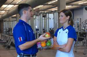 sports nutrition consultation with female athlete